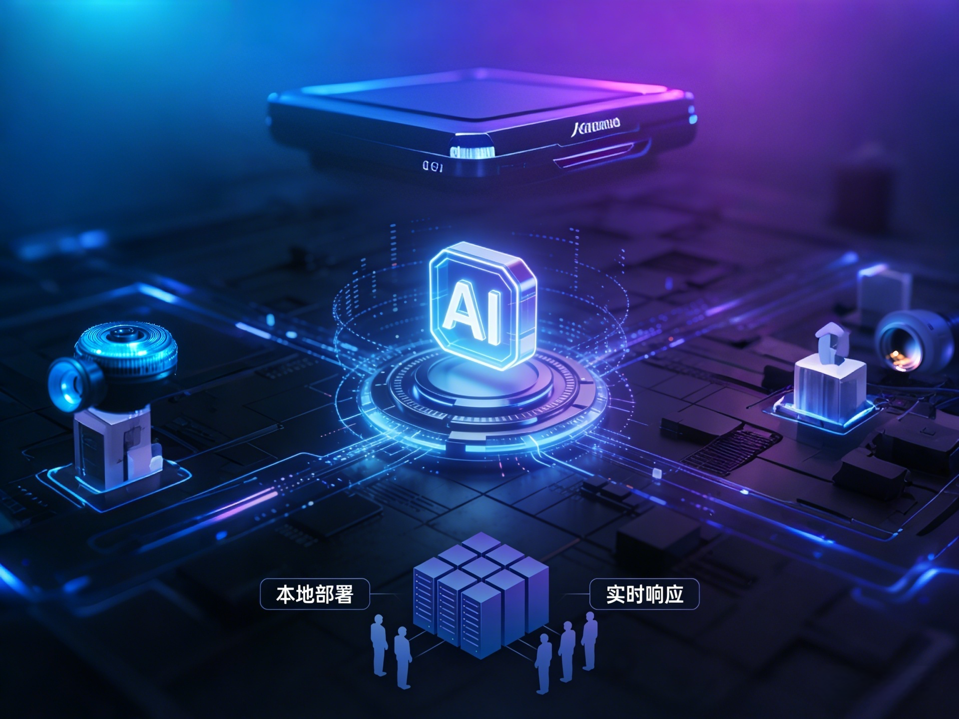本地 AI 引擎示意：模型内置、离线运行